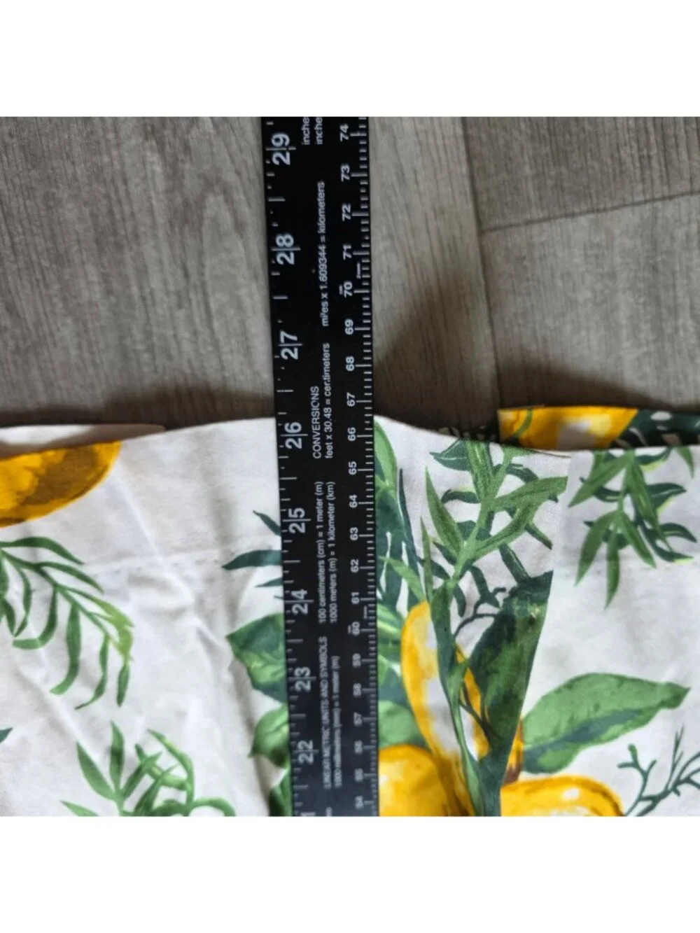 Talbots Lemon Print A-Line Skirt 100% Cotton Size 18 Summer Style